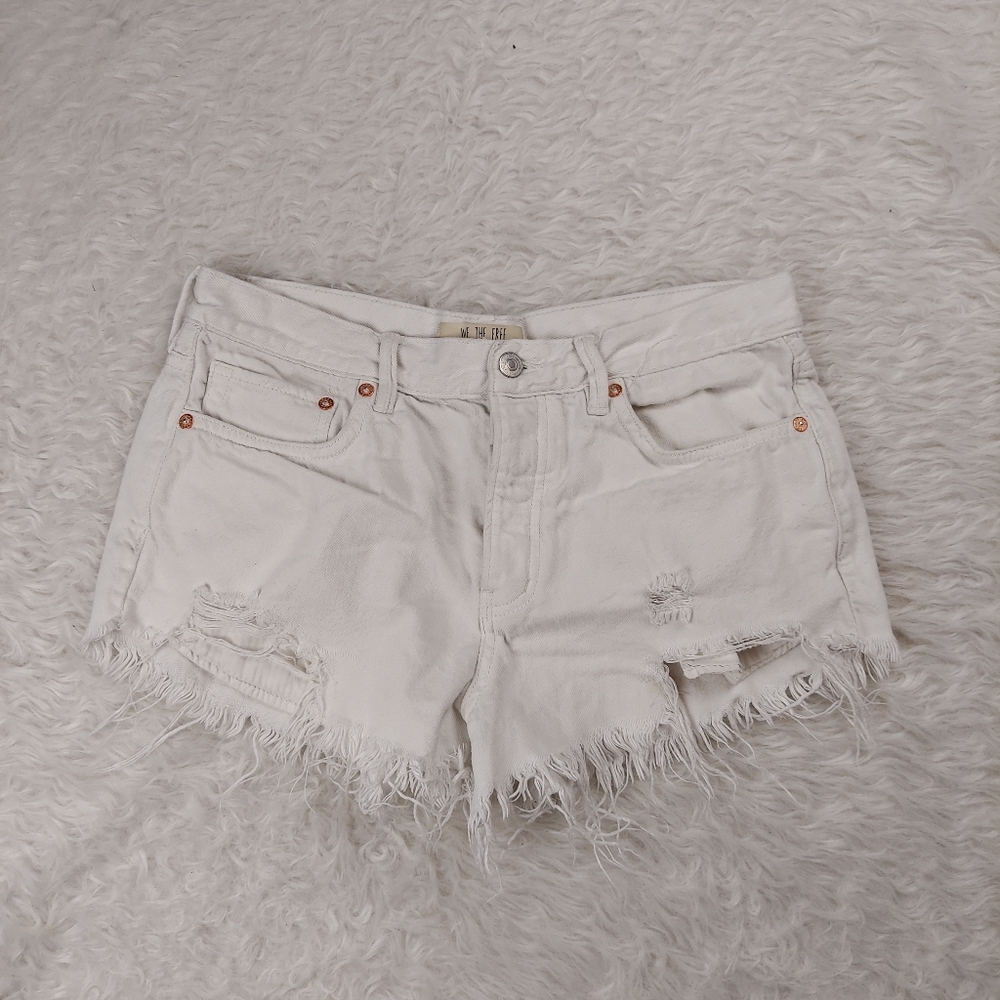We The Free White Jean Shorts